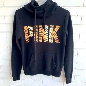 PINK Victoria’s Secret Hoodie Black Tiger Print Graphic